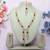 Maroon rose gold premium designer american diamond and stone work necklace set