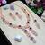 Maroon rose gold premium designer american diamond and stone work necklace set