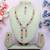 Blue rose gold premium designer american diamond and stone work necklace set