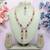 Purple rose gold premium designer american diamond and stone work necklace set