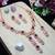 Purple rose gold premium designer american diamond and stone work necklace set