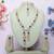 Blue rose gold premium designer american diamond and stone work necklace set