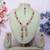 Pink rose gold premium designer american diamond and stone work necklace set