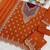 orange embroidered silk blend chiffon salwar suit