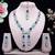 Blue rhodium premium designer american diamond and stone work necklace set