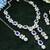 Blue rhodium premium designer american diamond and stone work necklace set