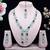 Green rhodium premium designer american diamond and stone work necklace set