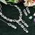 Green rhodium premium designer american diamond and stone work necklace set