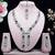 Maroon rhodium premium designer american diamond and stone work necklace set
