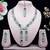 Green rhodium premium designer american diamond and stone work necklace set