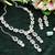 Green rhodium premium designer american diamond and stone work necklace set
