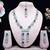 Blue rhodium premium designer american diamond and stone work necklace set