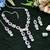 Blue rhodium premium designer american diamond and stone work necklace set