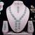 Pink rhodium premium designer american diamond and stone work necklace set