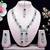 Purple rhodium premium designer american diamond and stone work necklace set