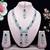 Blue rhodium premium designer american diamond and stone work necklace set