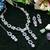 Blue rhodium premium designer american diamond and stone work necklace set