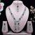 Pink rhodium premium designer american diamond and stone work necklace set
