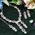 Pink rhodium premium designer american diamond and stone work necklace set