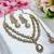 Gold yellow gold premium designer american diamond and stone work necklace set
