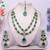 Green yellow gold premium designer american diamond and stone work necklace set