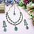 Green yellow gold premium designer american diamond and stone work necklace set