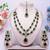 Green yellow gold premium designer american diamond and stone work necklace set