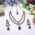 Green yellow gold premium designer american diamond and stone work necklace set
