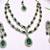 Green yellow gold premium designer american diamond and stone work necklace set