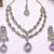 Purple yellow gold premium designer american diamond and stone work necklace set