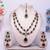Maroon yellow gold premium designer american diamond and stone work necklace set