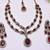 Maroon yellow gold premium designer american diamond and stone work necklace set