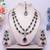 Blue yellow gold premium designer american diamond and stone work necklace set