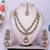Pink yellow gold premium designer american diamond and stone work necklace set