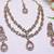 Pink yellow gold premium designer american diamond and stone work necklace set