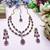 Purple yellow gold premium designer american diamond and stone work necklace set
