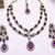 Purple yellow gold premium designer american diamond and stone work necklace set