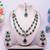 Blue yellow gold premium designer american diamond and stone work necklace set