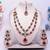 Pink yellow gold premium designer american diamond and stone work necklace set