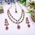 Pink yellow gold premium designer american diamond and stone work necklace set