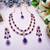 Blue rose gold premium designer american diamond and stone work necklace set