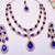 Blue rose gold premium designer american diamond and stone work necklace set