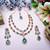 Green rose gold premium designer american diamond and stone work necklace set