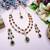 Green rose gold premium designer american diamond and stone work necklace set