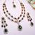 Green rose gold premium designer american diamond and stone work necklace set