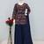Blue chinon embroidered with squence work free size salwar suit