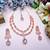 Purple rose gold premium designer american diamond and stone work necklace set