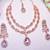 Purple rose gold premium designer american diamond and stone work necklace set