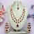 Maroon rose gold premium designer american diamond and stone work necklace set