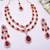 Maroon rose gold premium designer american diamond and stone work necklace set